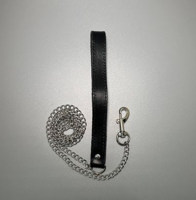 Поводок на цепочке с ручкой из натуральной кожи Art of Sex - Leash - фото