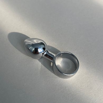 Анальная пробка с кольцом из металла (1,7 см) - фото