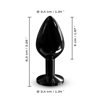 Анальная страза Dorcel Diamond Plug black M (3,4 см) - фото