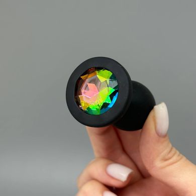Анальная пробка со стразом Toy Joy Rainbow Booty Jewel S (2,5см) - фото