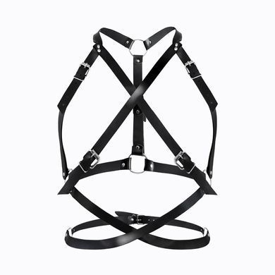 Портупея з натуральної шкіри Art of Sex Agnessa Leather harness L-2XL чорна