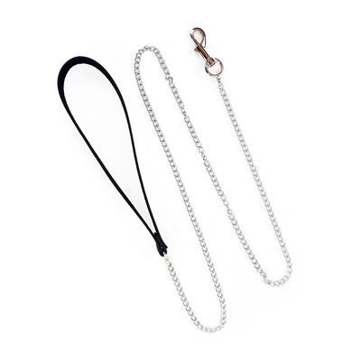 Поводок на цепочке с ручкой из натуральной кожи Art of Sex - Leash - фото