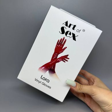 Глянцеві вінілові рукавички Art of Sex Lora чорні S