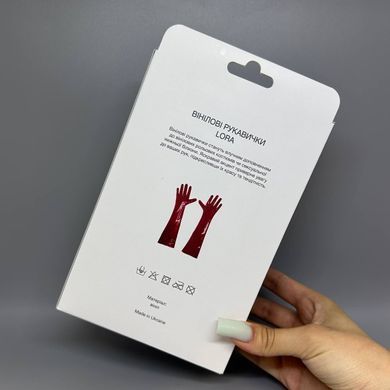 Глянцеві вінілові рукавички Art of Sex Lora чорні S