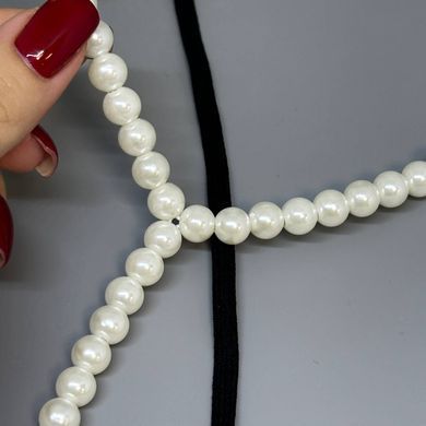 Сексуальні жіночі трусики Intimka чорні з перлами S