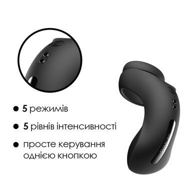 Эрекционное виброкольцо Svakom Benedict Black + стимуляция промежности - фото