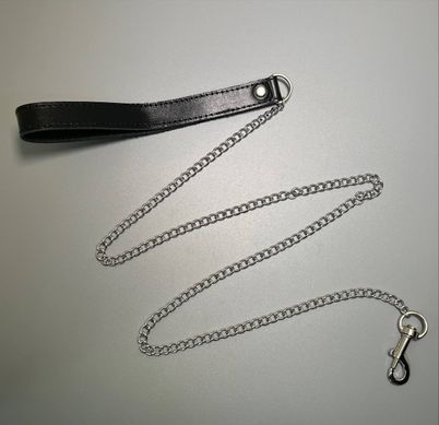 Поводок на цепочке с ручкой из натуральной кожи Art of Sex - Leash - фото