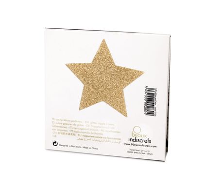 Пэстис-стикини Bijoux Indiscrets Flash Star Gold, наклейки на соски - фото