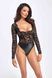 Боди&nbsp;Noir Handmade F296 Psyche bodysuit of lace and wetlooks S
