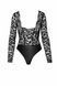 Боди&nbsp;Noir Handmade F296 Psyche bodysuit of lace and wetlooks S