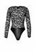 Боди&nbsp;Noir Handmade F296 Psyche bodysuit of lace and wetlooks S