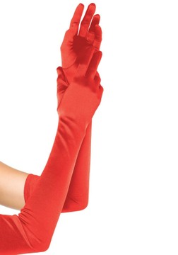 Длинные перчатки Leg Avenue Extra Long Satin Gloves red