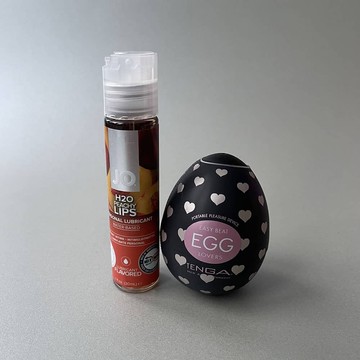 Набір яйце мастурбатор Tenga Egg Lovers + смачна змазка System JO вишня (30 мл)