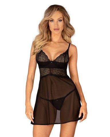 Сорочка та трусики Obsessive Chemeris babydoll & thong XS/S