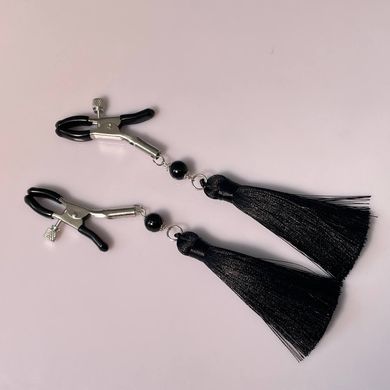 Затискачі для сосків Art of Sex Nipple clamps Black Tassels - фото
