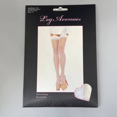 Чулки прозрачные Leg Avenue Sheer Stockings OS White - фото
