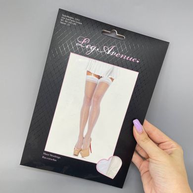 Чулки прозрачные Leg Avenue Sheer Stockings OS White - фото