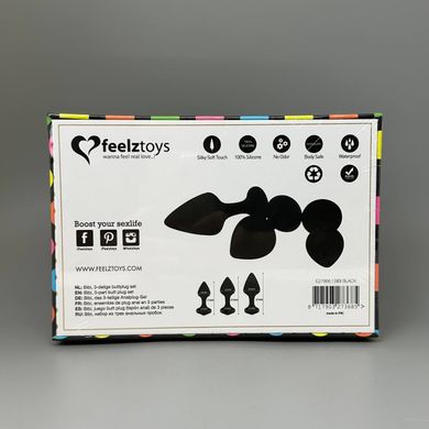 Набір анальних пробок FeelzToys Bibi Butt Black (3 см, 3,5 см, 4 см) - фото