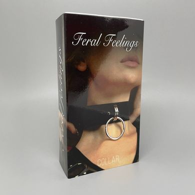 Нашийник-чокер широкий з кільцем для повідця Feral Feelings Collar чорний - фото