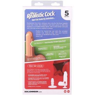 Фалоімітатор Doc Johnson The Realistic Cock ULTRASKYN 5 Inch with Balls Caramel 13,3 см - фото