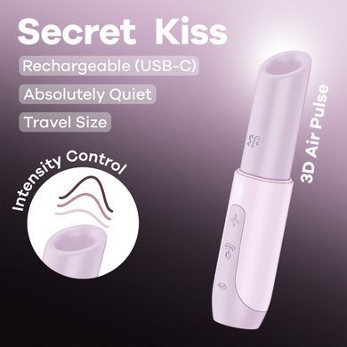 Satisfyer Secret Kiss вакуумний кліторальний стимулятор у формі помади - фото