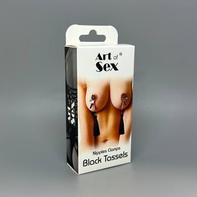 Затискачі для сосків Art of Sex Nipple clamps Black Tassels - фото