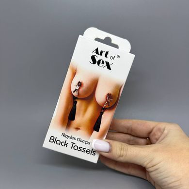 Затискачі для сосків Art of Sex Nipple clamps Black Tassels - фото