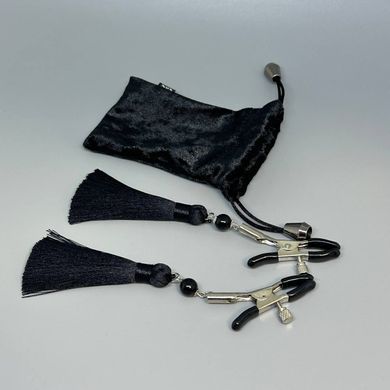 Затискачі для сосків Art of Sex Nipple clamps Black Tassels - фото