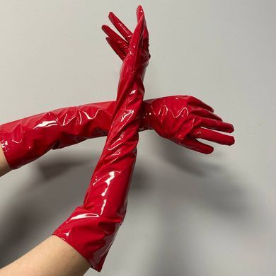 Глянцеві вінілові рукавички Art of Sex Lora червоні L