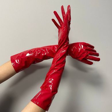 Глянцеві вінілові рукавички Art of Sex Lora червоні L