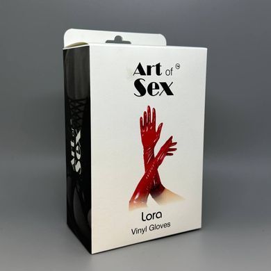Глянцеві вінілові рукавички Art of Sex Lora червоні L
