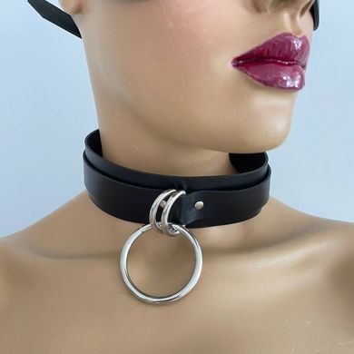 Нашийник-чокер з кільцем для повідця Feral Feelings Collar чорний - фото