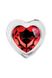 Скляна анальна пробка з кристалом серце (4 см) ADAM ET EVE RED HEART GEM MEDIUM - фото товару