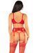 Эротический комплект Leg Avenue Bra Top, String and Garter Belt Stockings One Size Red - фото товара