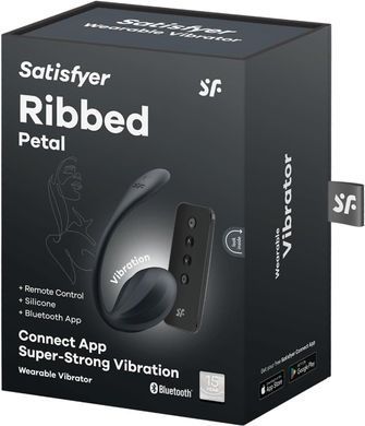 Смарт-віброяйце Satisfyer Ribbed Petal Connect App Black - фото