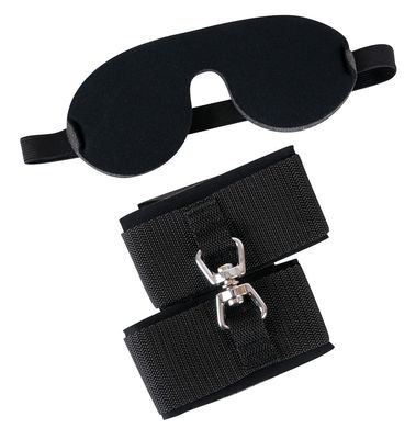 БДСМ комплект Пов'язка на очі+наручники Bad Kitty bondage kit чорний - фото