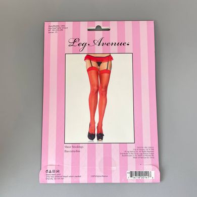 Чулки прозрачные Leg Avenue Sheer Stockings OS Red - фото