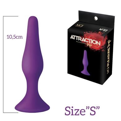 Анальна пробка MAI Attraction Toys №32 фіолетова - 2,5 см (пом'ята упаковка) - фото