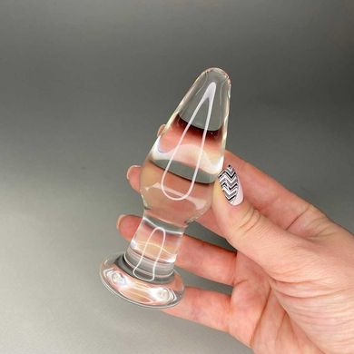 Стеклянная анальная пробка в форме продолговатой капли (3,7 см) - фото