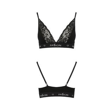 Эластичный топ с кружевом Passion PS001 TOP black S