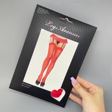 Панчохи прозорі Leg Avenue Sheer Stockings OS Red - фото