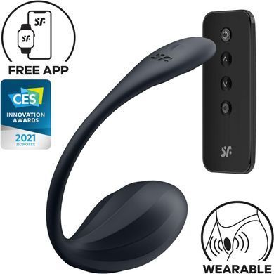 Смарт-віброяйце Satisfyer Ribbed Petal Connect App Black - фото