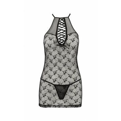Полупрозрачное платье Passion AZALIA CHEMISE black S/M