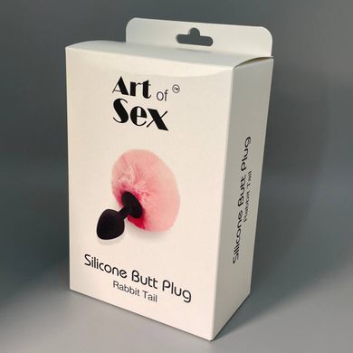 Пробка БДСМ хвостик розовый 3,5 см Art of Sex Silicone Rabbit Tail