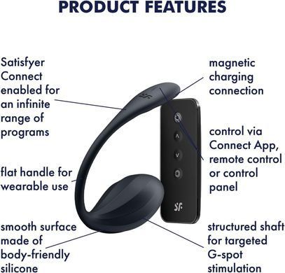 Смарт-віброяйце Satisfyer Ribbed Petal Connect App Black - фото