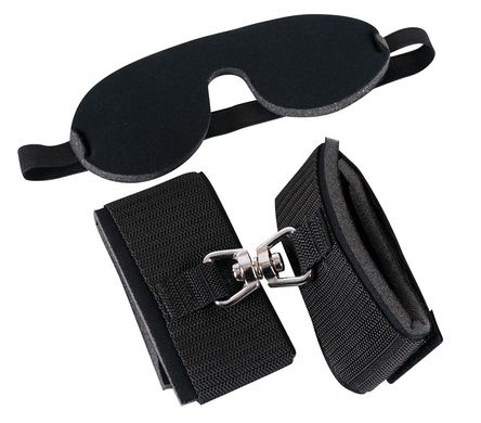 БДСМ комплект Повязка на глаза+наручники Bad Kitty bondage kit черный - фото
