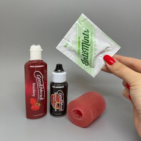 Набір для мінету з наскрізним мастурбатором Doc Johnson GoodHead Fundamentals Kit (пом'ята упаковка)