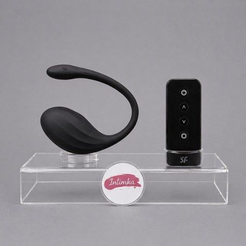 Смарт-виброяйцо Satisfyer Ribbed Petal Connect App Black - фото