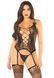 Еротичний комплект Leg Avenue Cami Garter with Stockings and String One Size Black - фото товару