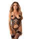Корсет з трусиками Obsessive Dominna cupless corset & crotchless thong S/M